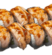 Flambierte Salmon Philadelphia Roll